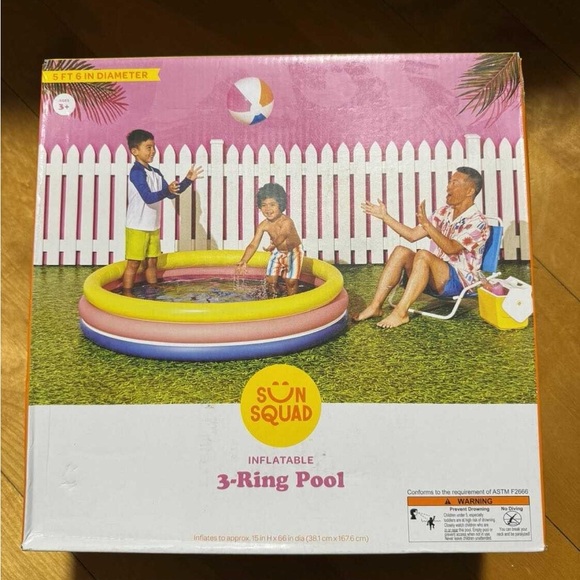 Inflatable 3-Ring Pool - Multicolor - Picture 1 of 1